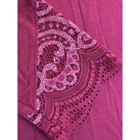 Soma Nightshirt WMNS Small Pjs Sleepwear 3/4 Sleeve Magenta Lace Stretch SOFT - Picture 2 of 7